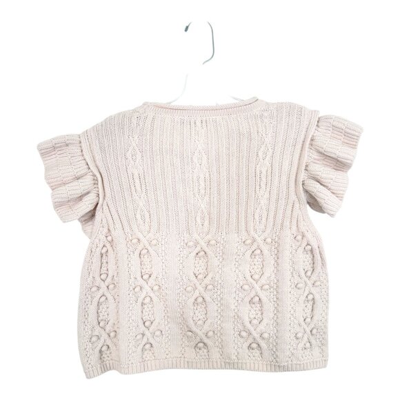 Zara Chunky Knit Cropped Cableknit Short sleeve Sweater - Picture 2 of 5